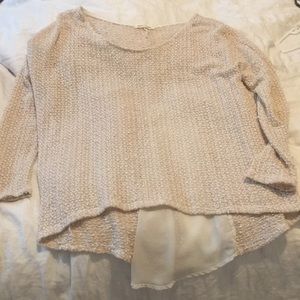 Shear back dressy sweater